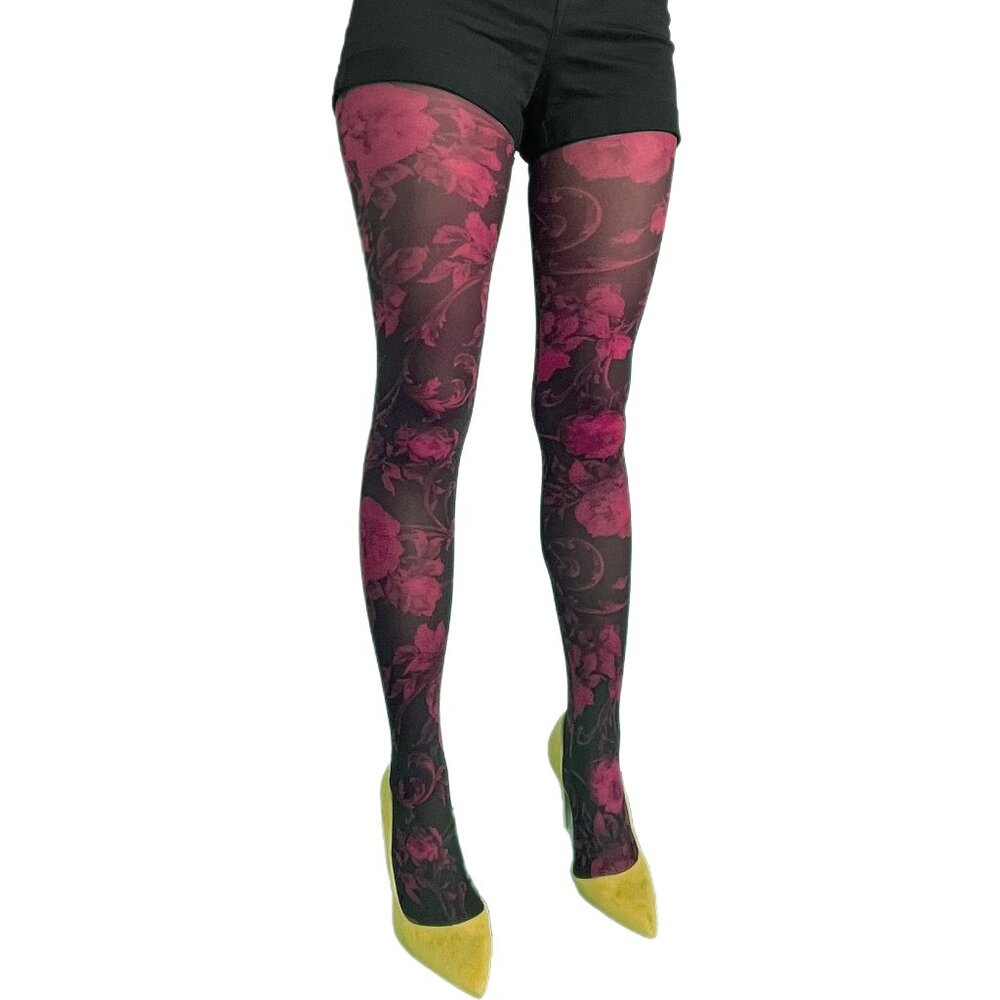 Pink Floral Tights Twilight For Women | Available In Plus Sizes Tights